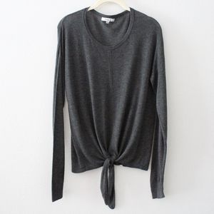 Madewell Modern Tie Front Grey Sweater